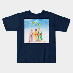 The Three Kings in route to deliver gifts Kids T-Shirt